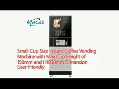 Small Cup Size Instant Coffee Vending Machine with Max Cup Height of 150mm and H1830mm Dimension Người dùng thân thiện