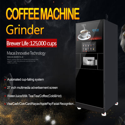 Cung cấp quảng cáo màn hình sàn đứng máy cà phê cà phê hạt máy bán hàng tự động CE