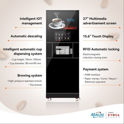 Mua Máy cà phê đậu tự động màn hình cảm ứng 220VAC QR Code đặt hàng sản xuất trực tuyến