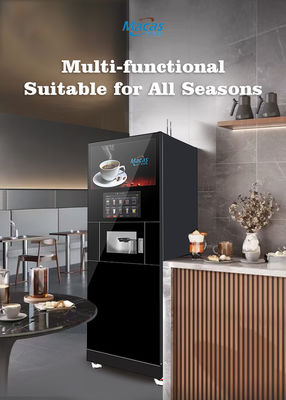 Giá tốt. Máy bán trà cà phê ngay lập tức đứng trên sàn với màn hình quảng cáo 27 inch trực tuyến