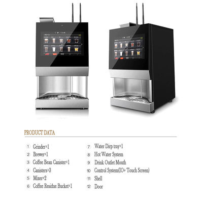 Hiển thị màn hình LCD Máy bán hàng Cappuccino bạc 57 Kg thanh toán bằng thẻ ghi nợ
