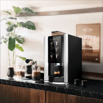 Giá tốt. Máy bán hàng tự động cà phê Bean To Cup và các loại đồ uống khác với hơn 12 loại đồ uống và chiều cao ly 70-158mm trực tuyến
